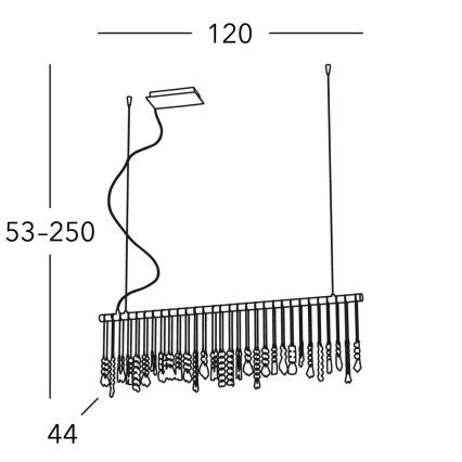 Kolarz 104.87.5 - Lampadario di cristallo a sospensione STRETTA 7xG9/40W/230V cromo lucido