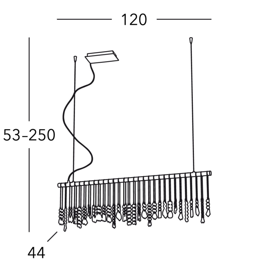 Kolarz 104.87.5 - Lampadario di cristallo a sospensione STRETTA 7xG9/40W/230V cromo lucido