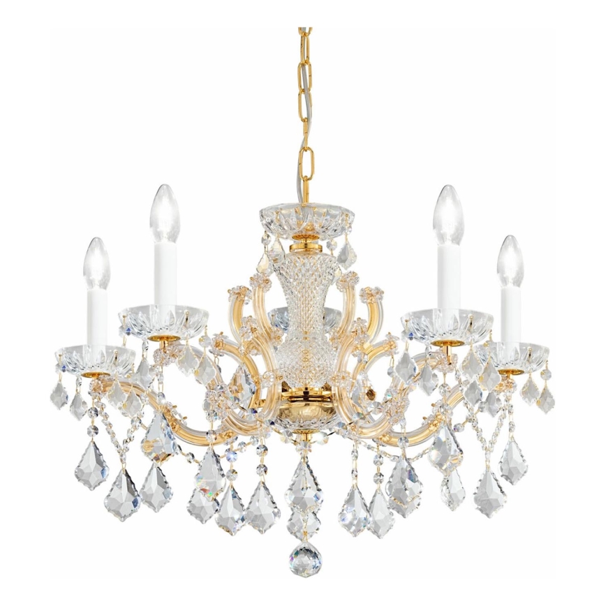 Kolarz 3149.85.3.KoT - Kristall-Hängeleuchte an Kette MARIA LOUISE 5xE14/40W/230V 24K golden