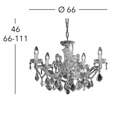 Kolarz 3149.85.3.KoT - Kristall-Hängeleuchte an Kette MARIA LOUISE 5xE14/40W/230V 24K golden