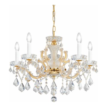 Kolarz 3149.85.3.KoT - Lampadario di cristallo a sospensione con catena MARIA LOUISE 5xE14/40W/230V 24K oro