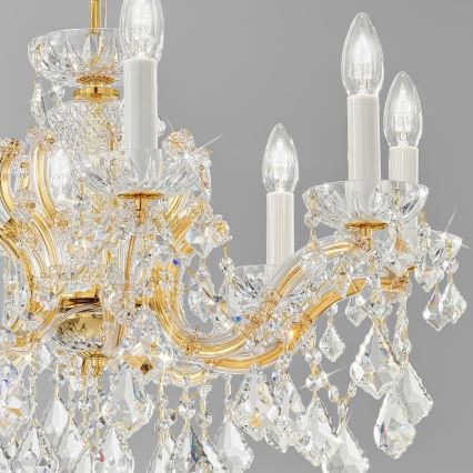 Kolarz 3149.88.3.KoT - Kristall-Hängeleuchte an Kette MARIA LOUISE 8xE14/40W/230V 24K golden