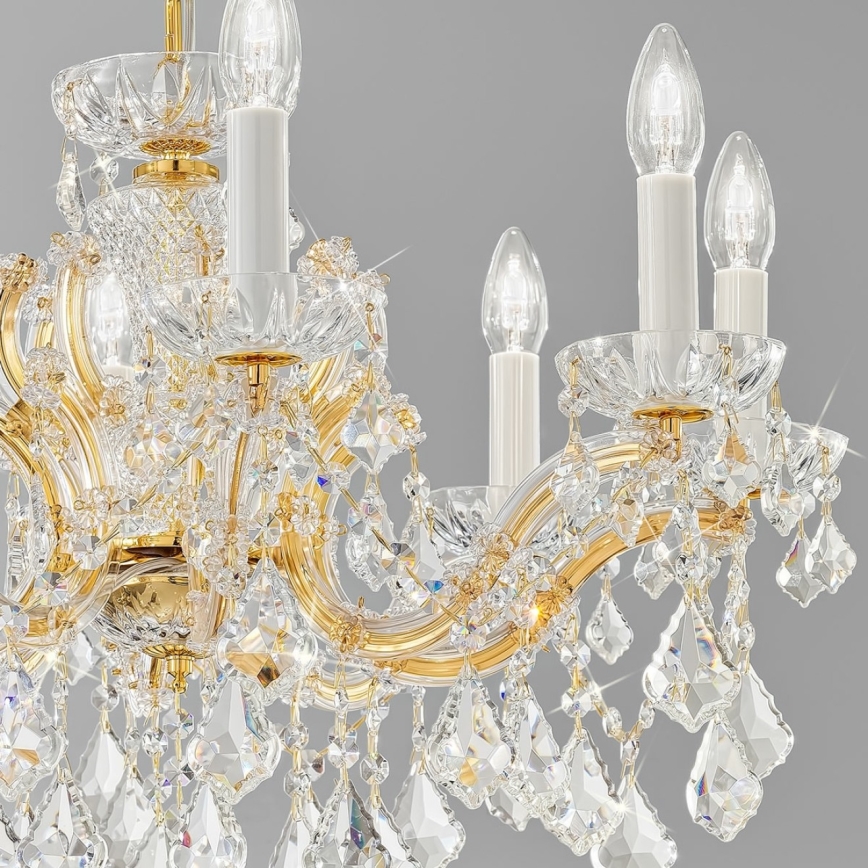 Kolarz 3149.88.3.KoT - Lampadario di cristallo a sospensione con catena MARIA LOUISE 8xE14/40W/230V 24K oro