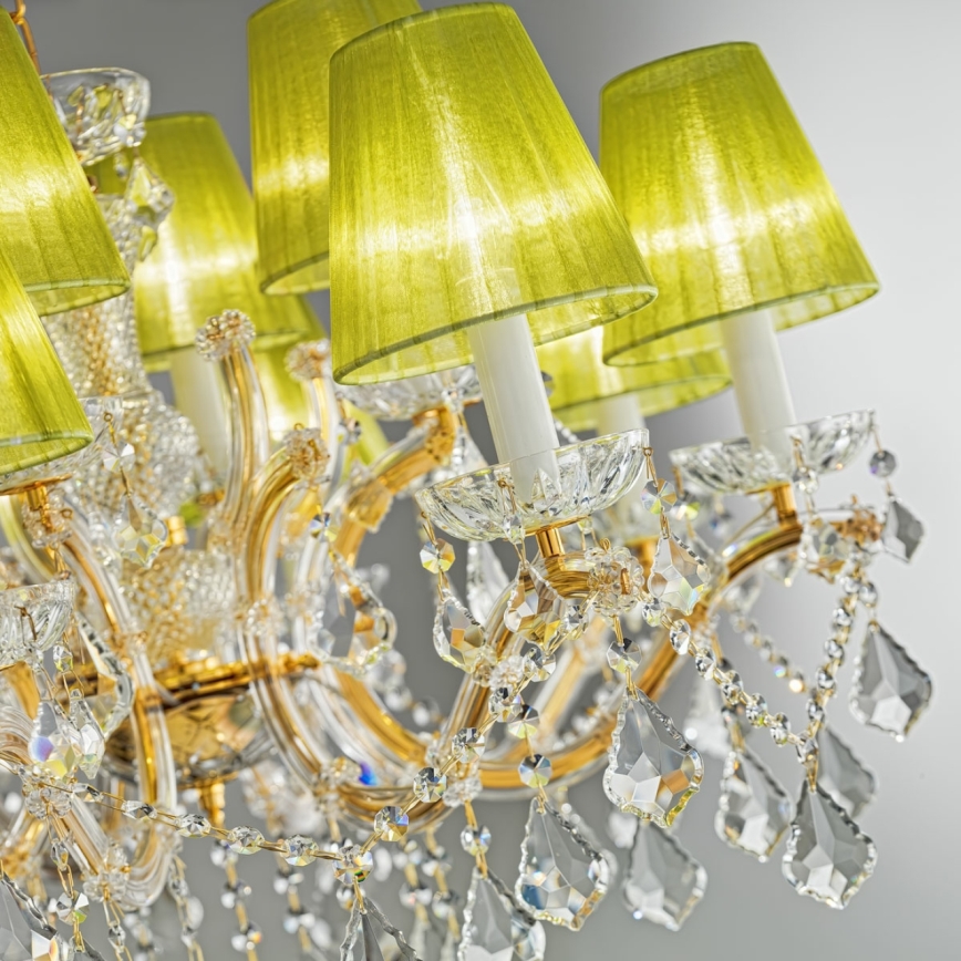 Kolarz 3149.88+4.3.KoT - Kristall-Hängeleuchte an Kette MARIA LOUISE 12xE14/40W/230V 24K golden