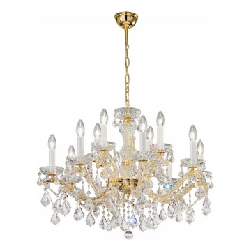 Kolarz 3149.88+4.3.KoT - Lampadario di cristallo a sospensione con catena MARIA LOUISE 12xE14/40W/230V 24K oro
