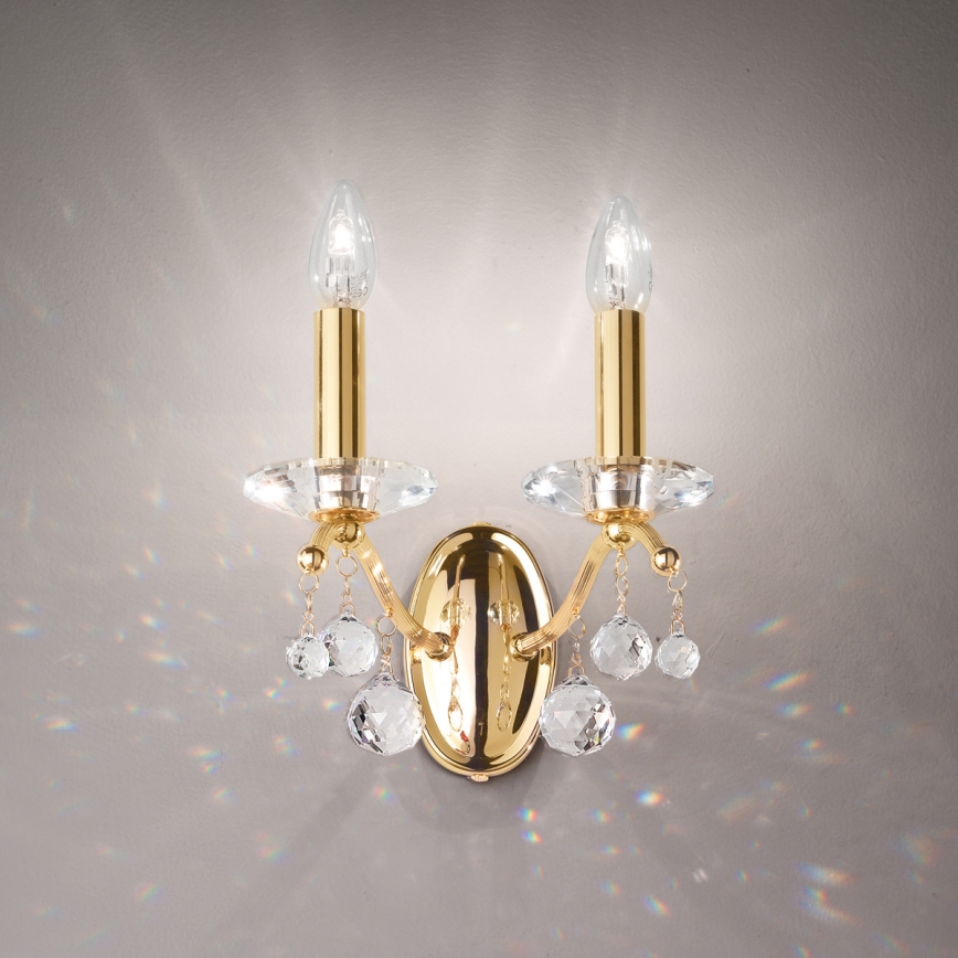 Kolarz 3234.62.3.KoT - Applique murale en cristal CARMEN, 2xE14/60W/230V, finition en or 24K