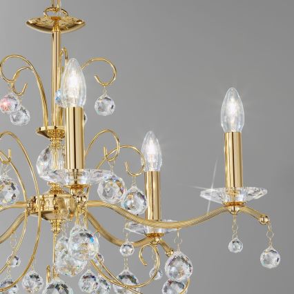 Kolarz 3234.85.3.KoT - Kristall-Hängeleuchte an Kette CARMEN 5xE14/60W/230V 24K golden