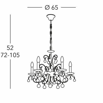 Kolarz 3234.85.3.KoT - Kristall-Hängeleuchte an Kette CARMEN 5xE14/60W/230V 24K golden