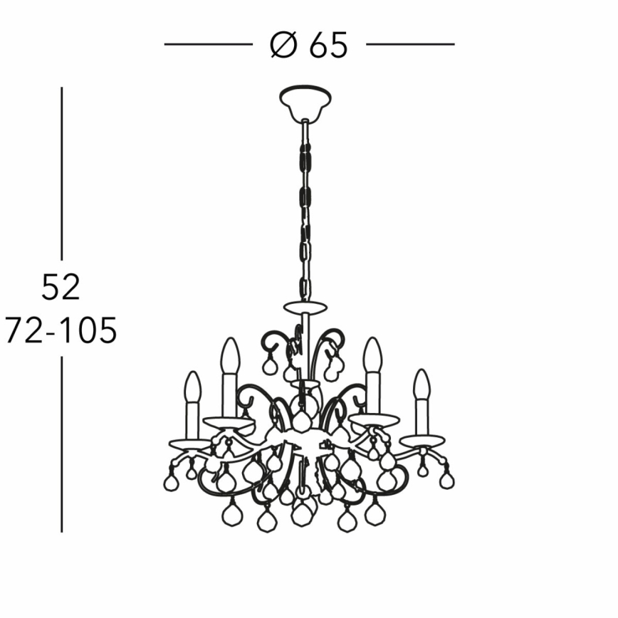 Kolarz 3234.85.3.KoT - Lampadario di cristallo a sospensione con catena CARMEN 5xE14/60W/230V 24K oro
