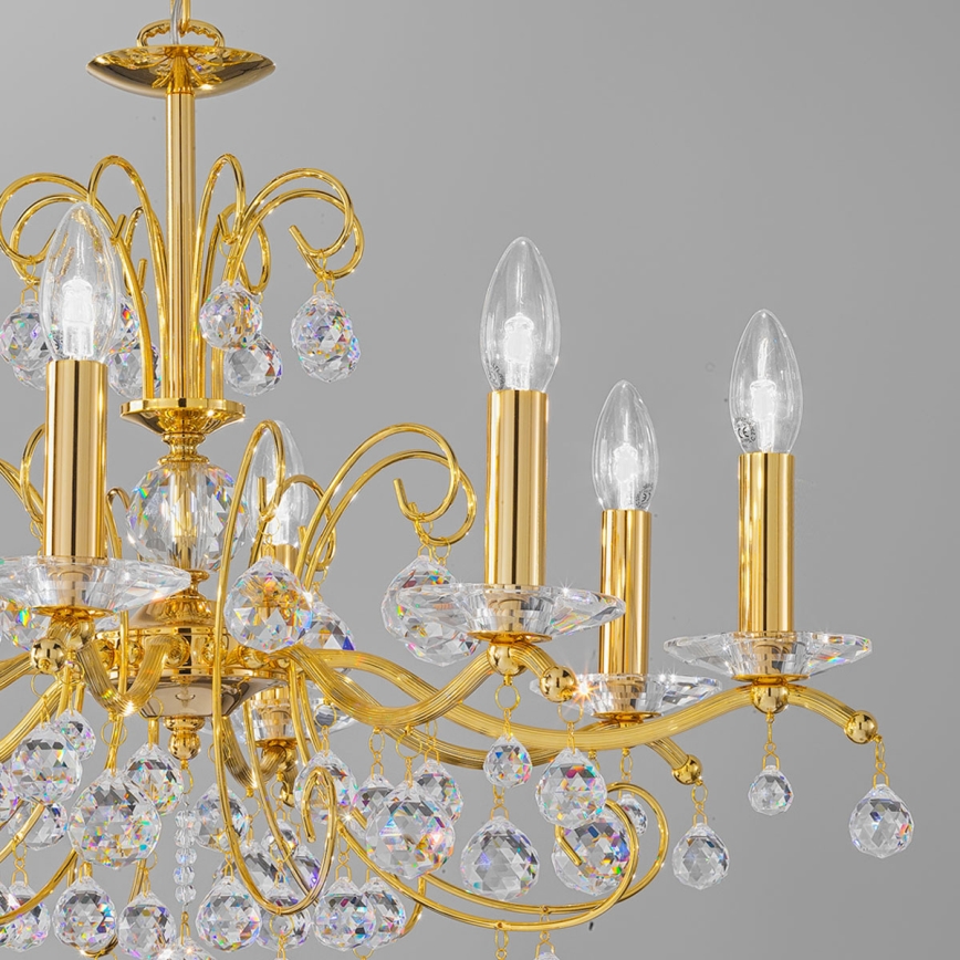 Kolarz 3234.88.3.KoT - Kristall-Kronleuchter an Kette CARMEN 8xE14/60W/230V 24K Gold