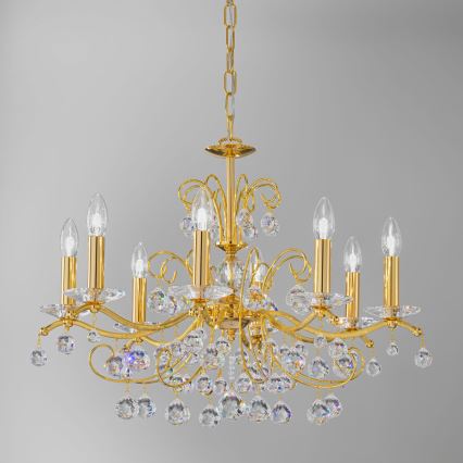 Kolarz 3234.88.3.KoT - Lampadario in cristallo a catena CARMEN 8xE14/60W/230V oro 24K