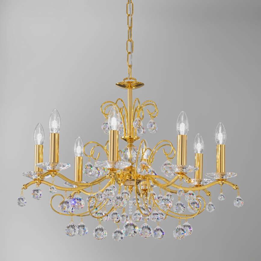 Kolarz 3234.88.3.KoT - Lampadario in cristallo a catena CARMEN 8xE14/60W/230V oro 24K
