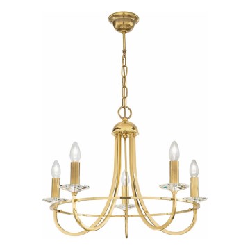 Kolarz 330.85.8C - Lampadario di cristallo a sospensione con catena IMPERIAL 5xE14/60W/230V oro