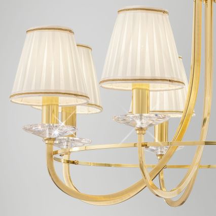Kolarz 330.85.8C - Lampadario di cristallo a sospensione con catena IMPERIAL 5xE14/60W/230V oro