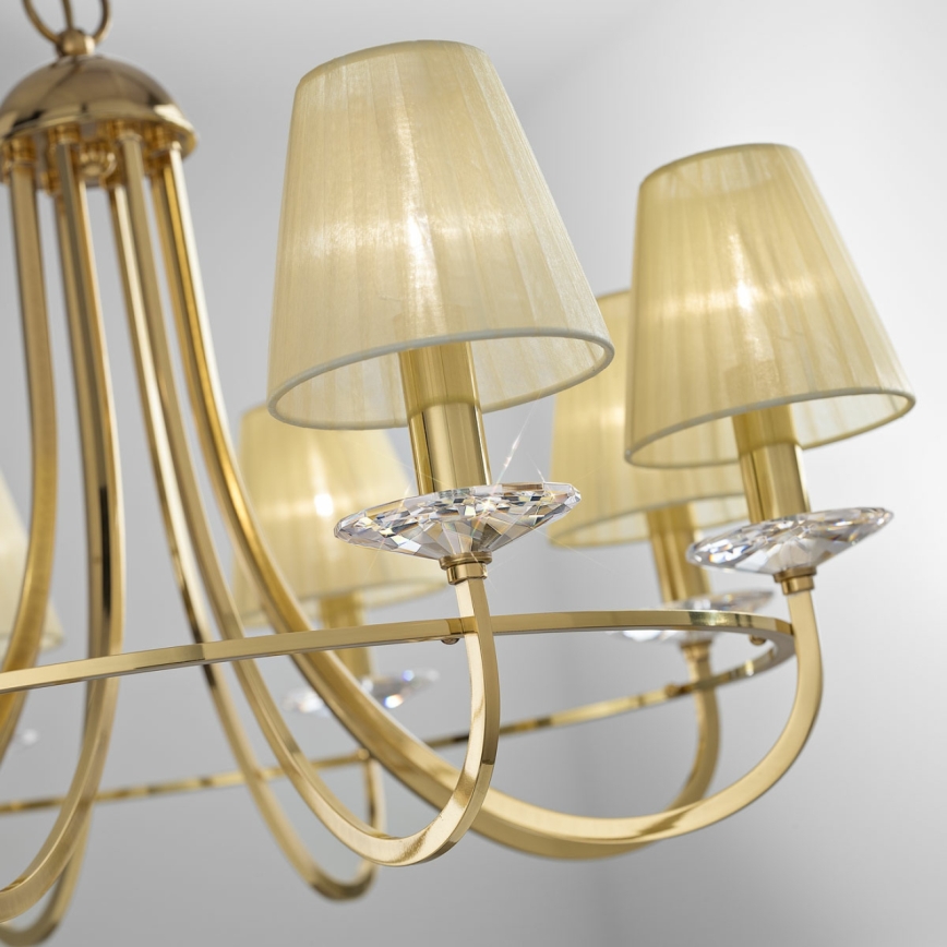 Kolarz 330.85.8C - Lampadario di cristallo a sospensione con catena IMPERIAL 5xE14/60W/230V oro