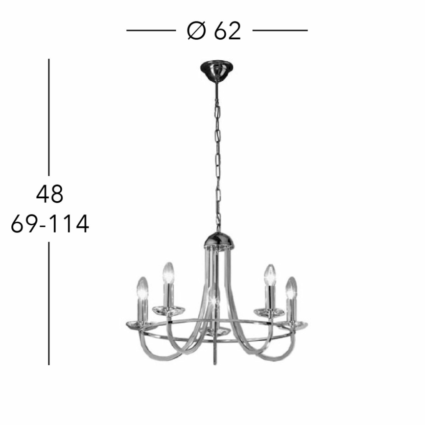 Kolarz 330.85.8C - Lampadario di cristallo a sospensione con catena IMPERIAL 5xE14/60W/230V oro