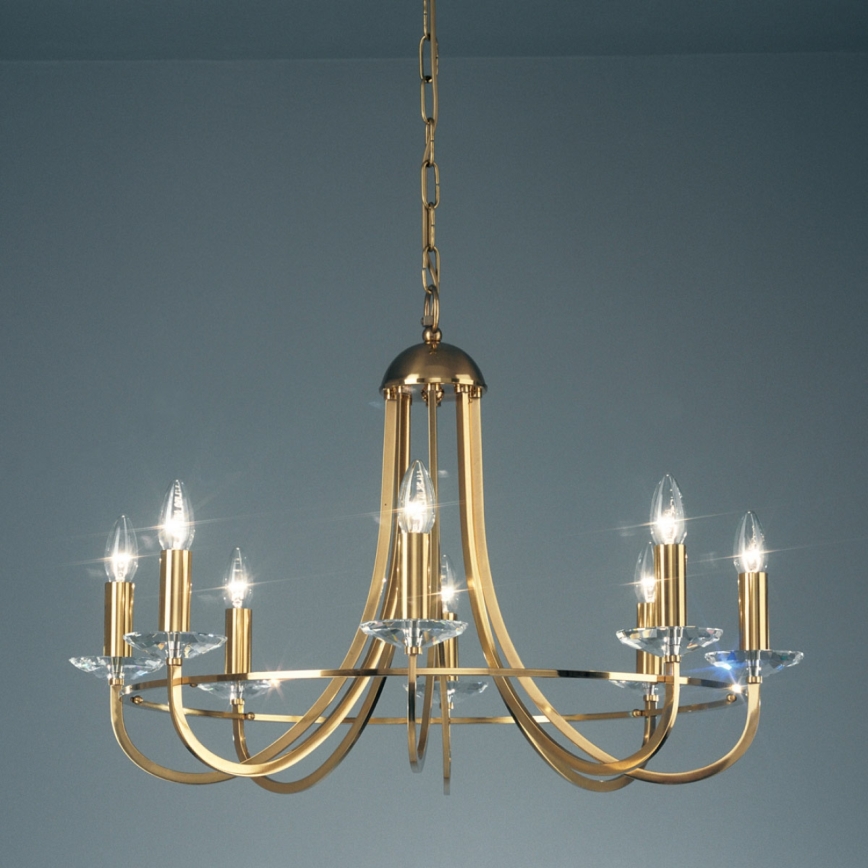 Kolarz 330.88.8C - Kristall-Hängeleuchte an Kette IMPERIAL 8xE14/60W/230V golden