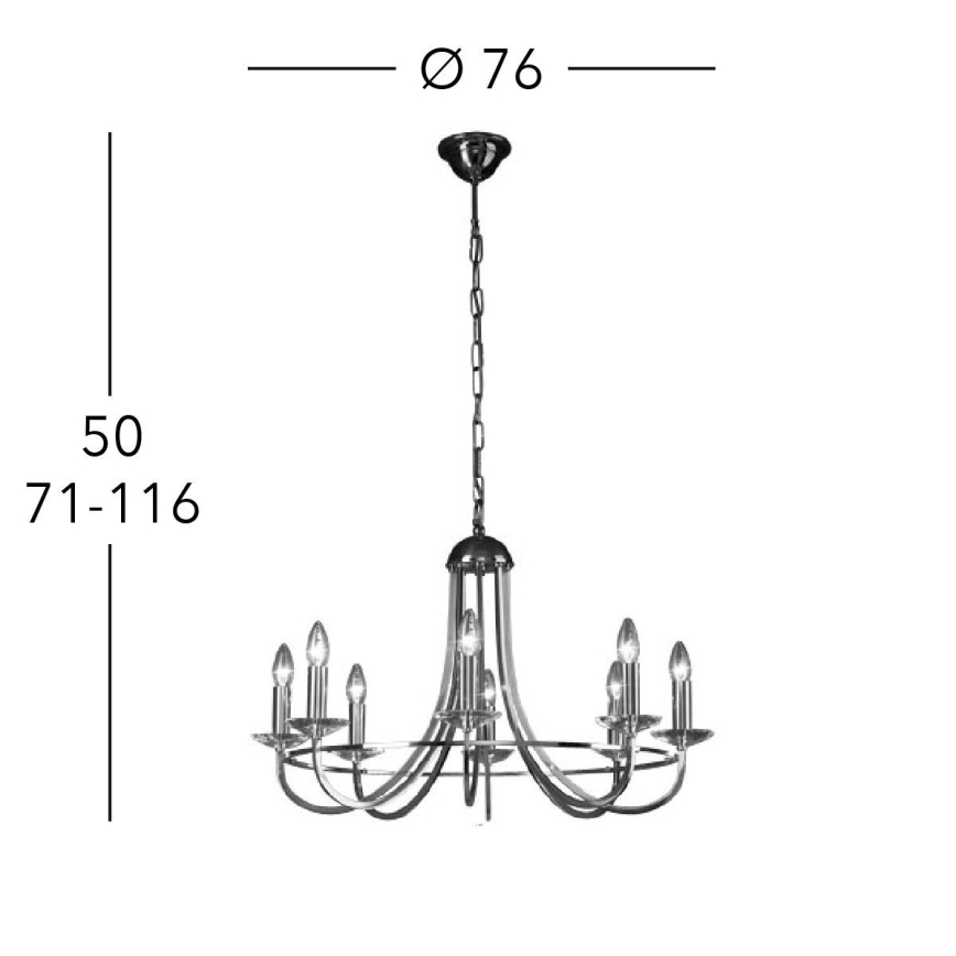 Kolarz 330.88.8C - Lampadario di cristallo a sospensione con catena IMPERIAL 8xE14/60W/230V oro