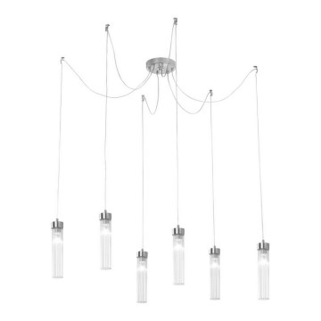 Kolarz 6009.30650 - Hängeleuchte RAGGIO 6xE14/25W/230V Spinne silbern