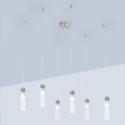 Kolarz 6009.30650 - Hängeleuchte RAGGIO 6xE14/25W/230V Spinne silbern