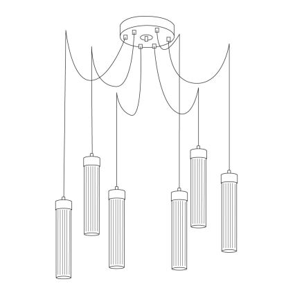 Kolarz 6009.30650 - Hängeleuchte RAGGIO 6xE14/25W/230V Spinne silbern