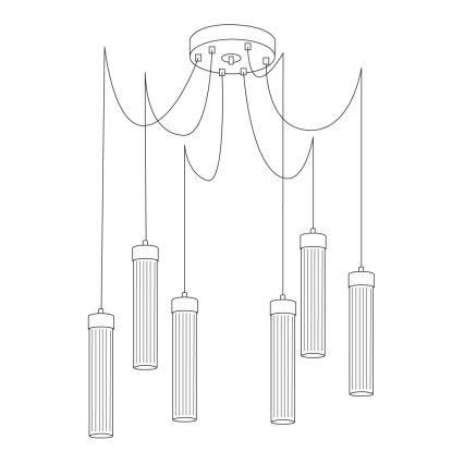 Kolarz 6009.30660 - Lampadario a sospensione con filo RAGGIO 6xE14/25W/230V ragno cromo opaco
