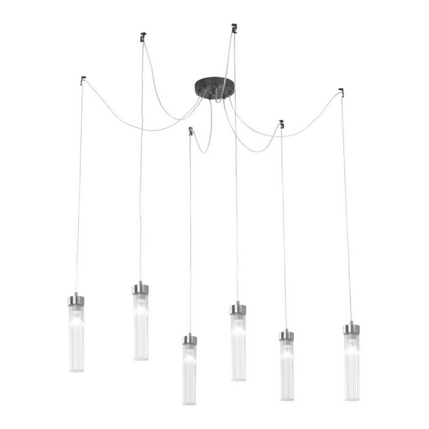 Kolarz 6009.30660 - Suspension filaire RAGGIO 6xE14/25W/230V araignée chrome mat