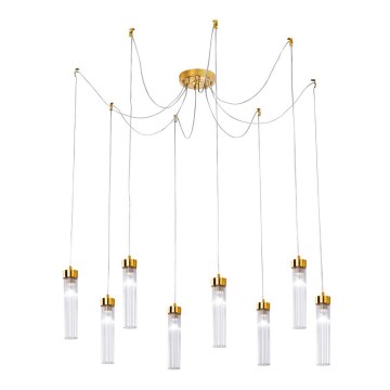 Kolarz 6009.30830 - Lampadario a sospensione con filo RAGGIO 8xE14/25W/230V ragno 24K oro