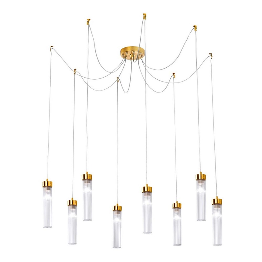 Kolarz 6009.30830 - Lampadario a sospensione con filo RAGGIO 8xE14/25W/230V ragno 24K oro