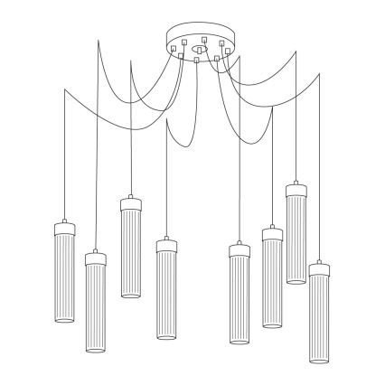 Kolarz 6009.30830 - Lampadario a sospensione con filo RAGGIO 8xE14/25W/230V ragno 24K oro