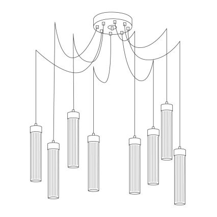 Kolarz 6009.30850 - Lampadario a sospensione con filo RAGGIO 8xE14/25W/230V ragno argento