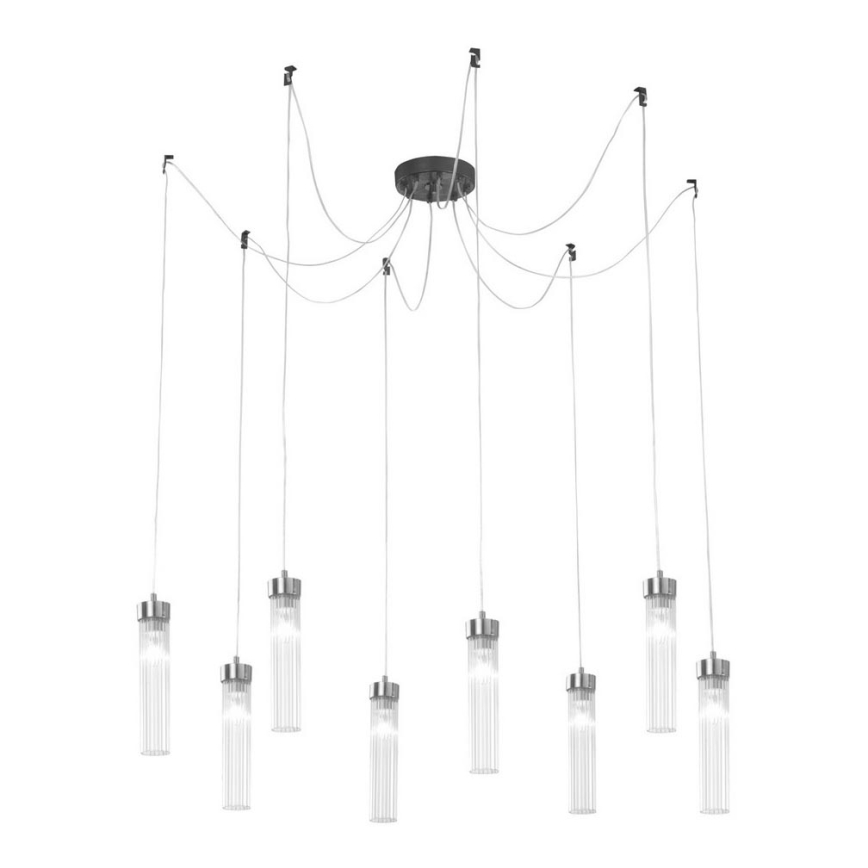 Kolarz 6009.30860 - Lampadario a sospensione con filo RAGGIO 8xE14/25W/230V ragno cromo opaco