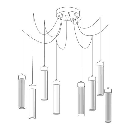 Kolarz 6009.30860 - Lampadario a sospensione con filo RAGGIO 8xE14/25W/230V ragno cromo opaco