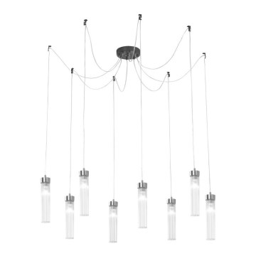 Kolarz 6009.30860 - Suspension filaire RAGGIO 8xE14/25W/230V araignée chrome mat