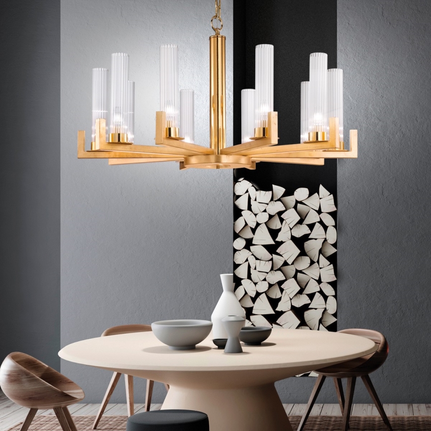 Kolarz 6009.81030 - Lampadario su catena RAGGIO 10xE14/25W/230V 24K oro