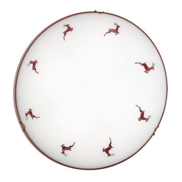 Kolarz 731.13.4.103-Plafonnier NONNA 3xE27/60W/230V pr.50cm cerf rouge