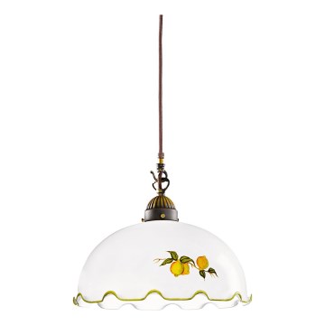 Kolarz 731.30.117 - Suspension sur câble NONNA 1xE27/75W/230V, Ø 30 cm, à décor de citrons