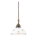 Kolarz 731.30.170 - Pendelleuchte mit Drahtseilaufhängung NONNA, 1x E27/75W/230V, Ø 20 cm, Blumen-Design in Roségold