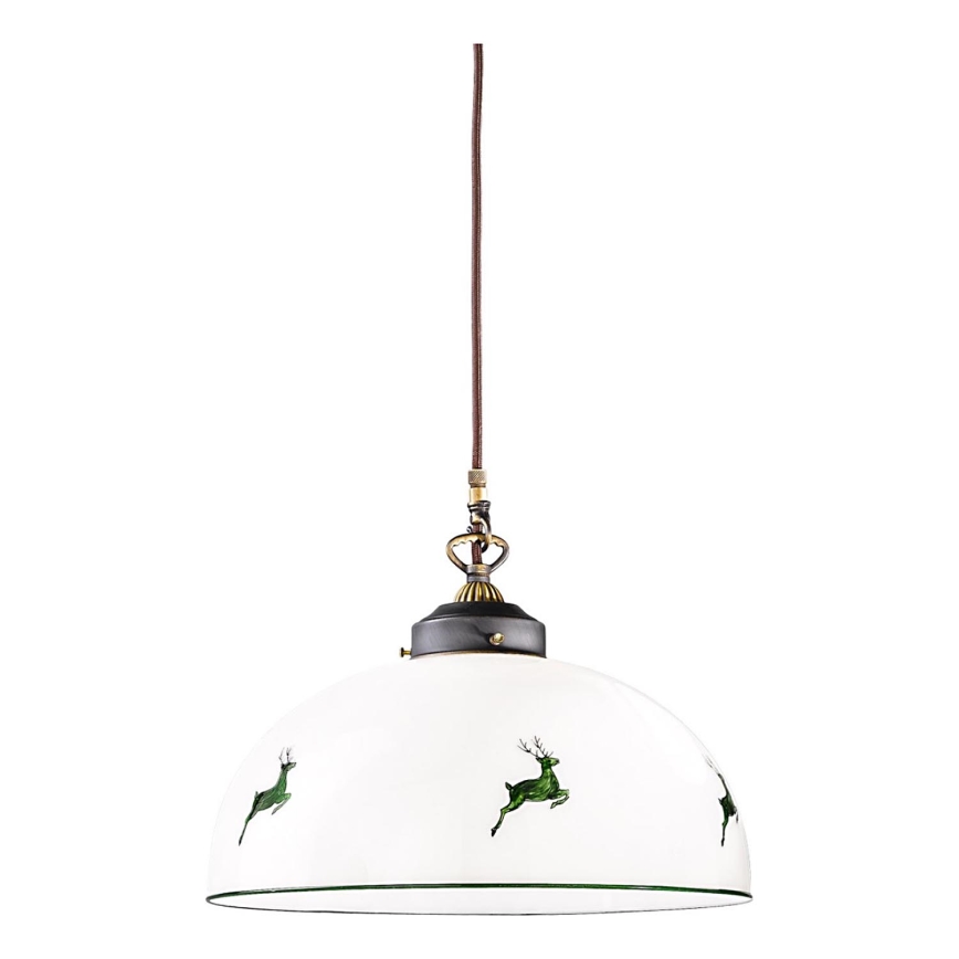 Kolarz 731.32.102 - Lampadario a sospensione con filo NONNA 1xE27/75W/230V diametro 36 cm cervo verde
