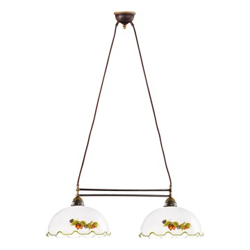 Kolarz 731.82.114 - Pendelleuchte an Stahlseil NONNA 2xE27/75W/230V weinrot/erdbeerrot