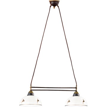 Kolarz 731.82.150 - Pendelleuchte an Kabel NONNA 2xE27/75W/230V Hirsch Roségold