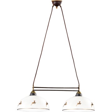 Kolarz 731.82.151 - Lampadario sospeso a cavo NONNA 2xE27/75W/230V, decorazione a forma di cervo, finitura rose gold