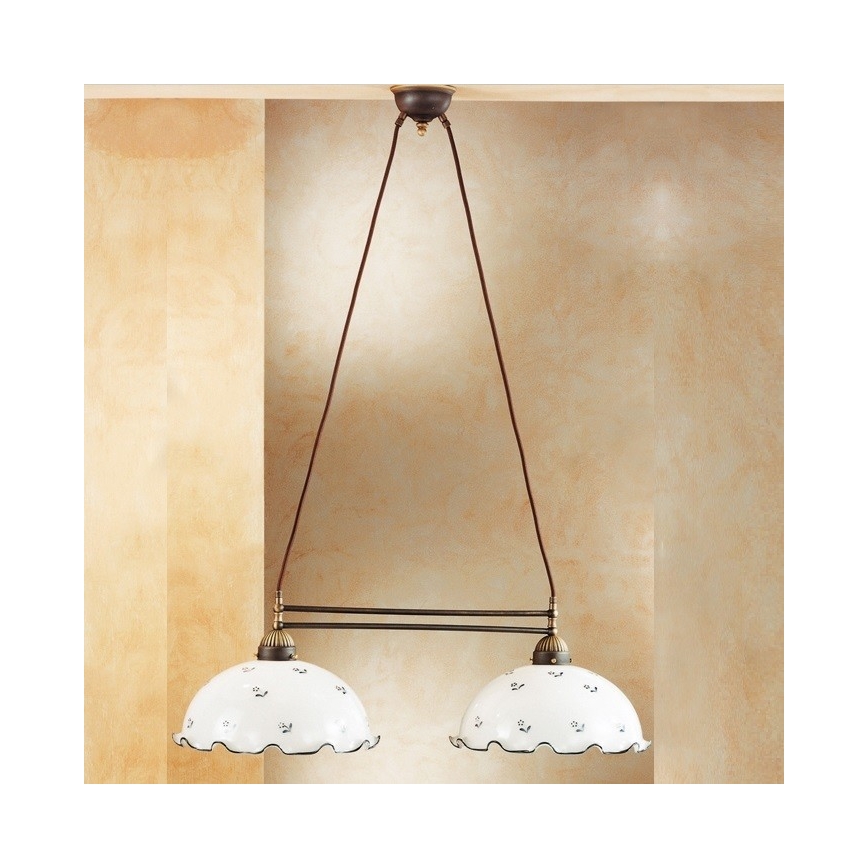 Kolarz 731.82.25 - Suspension filaire NONNA 2xE27/75W/230V bleue