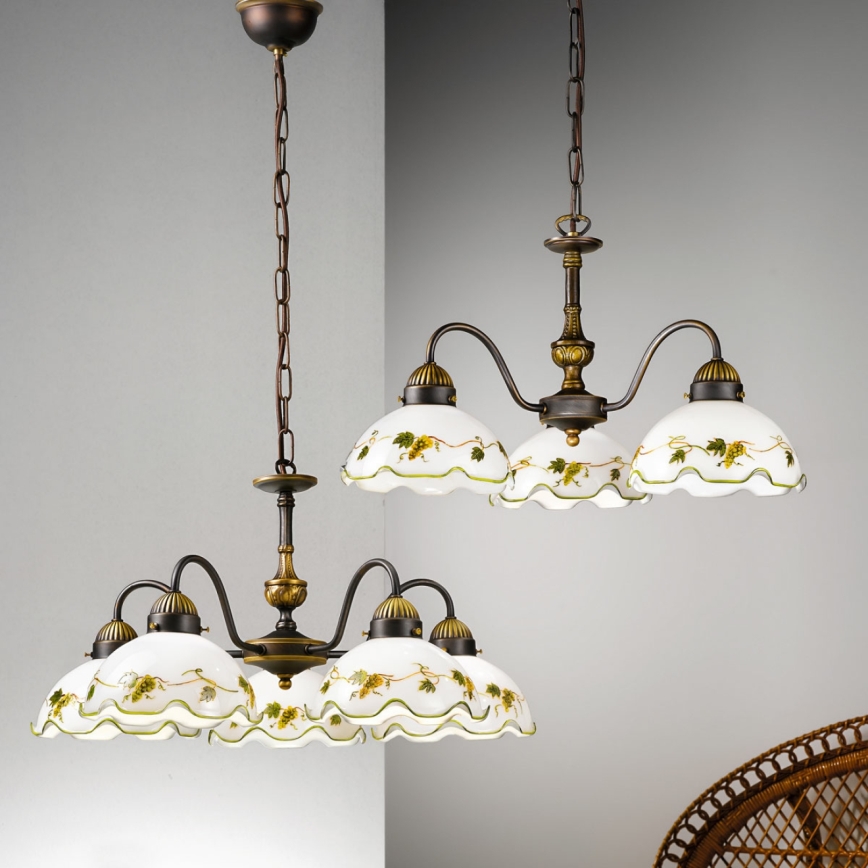 Kolarz 731.83.110 - Lampadario a sospensione a catena NONNA 3xE27/75W/230V, colore vino