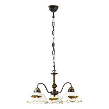 Kolarz 731.83.113 - Suspension sur chaîne NONNA 3xE27/75W/230V bordeaux/fraise