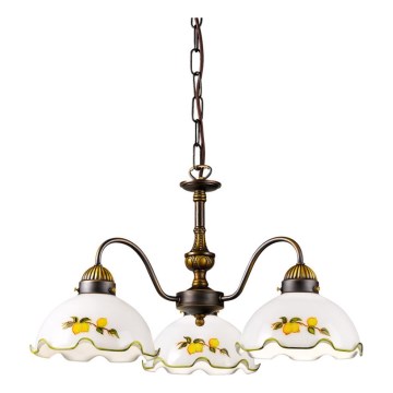 Kolarz 731.83.116 - Kettenkronleuchter NONNA 3x E27/75W/230V, mit Zitronendekor