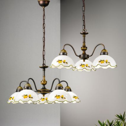 Kolarz 731.83.116 - Kettenkronleuchter NONNA 3x E27/75W/230V, mit Zitronendekor