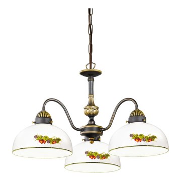 Kolarz 731.83.121 - Lampadario a sospensione con catena NONNA 3xE27/75W/230V uva/fragole