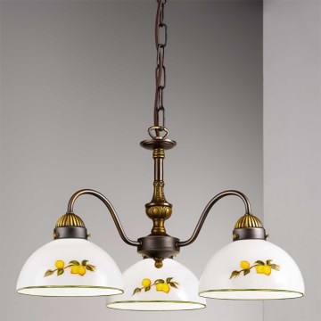 Kolarz 731.83.126 - Suspension chaîne NONNA 3xE27/75W/230V citrons
