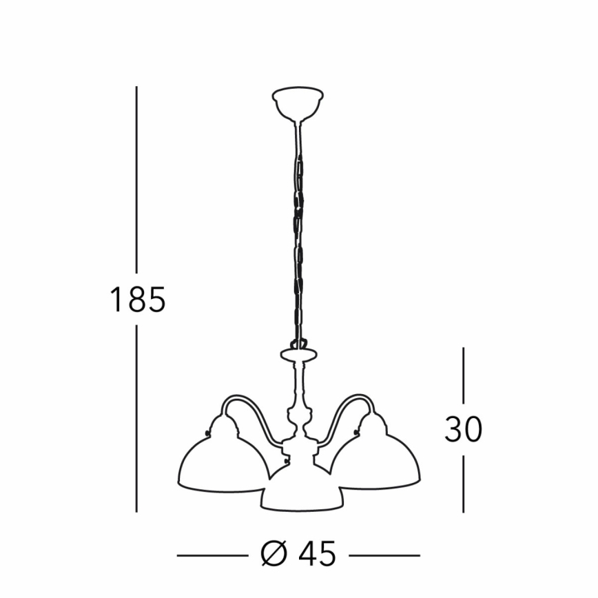 Kolarz 731.83.133 - Suspension chaîne NONNA 3xE27/75W/230V cerf gris